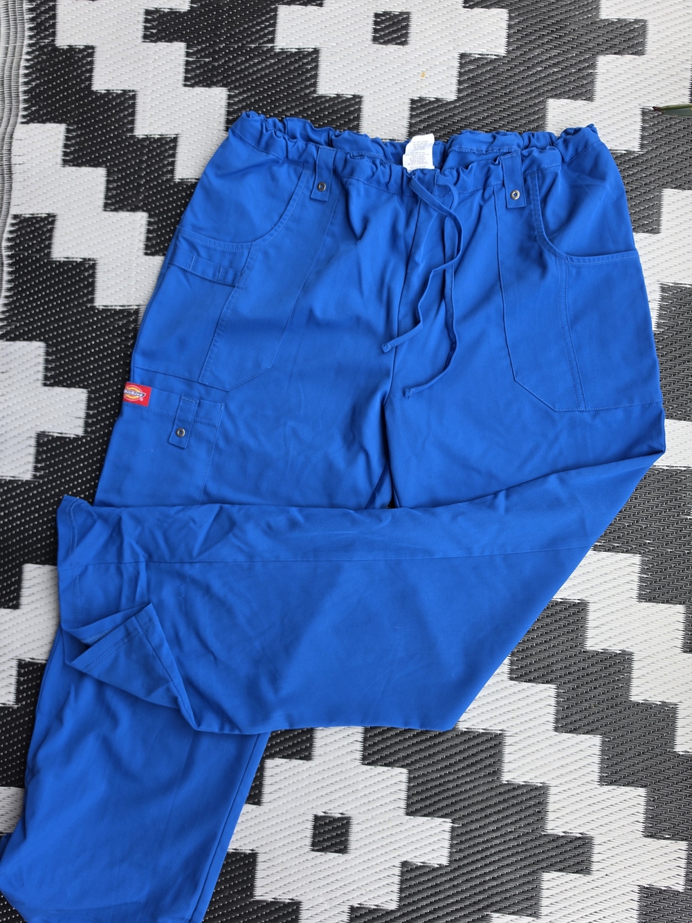 Womens Cherokee Blue Utility Scrub Pants with Drawstring Waist